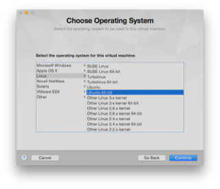 VM Operating System Selection